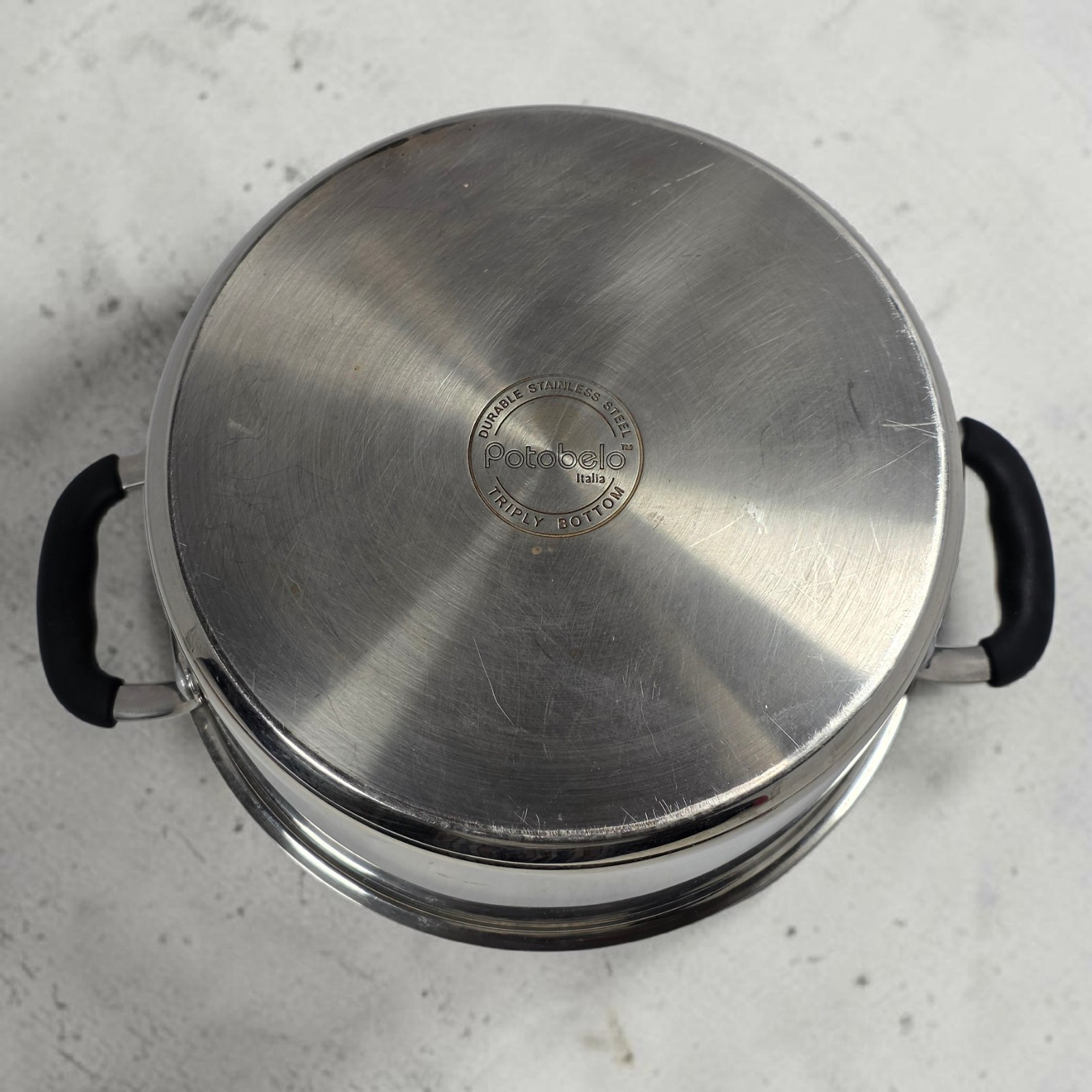Potobelo Italia Triply Bottom Stainless Steel 4Qt Casserole Pot with Lid Handles