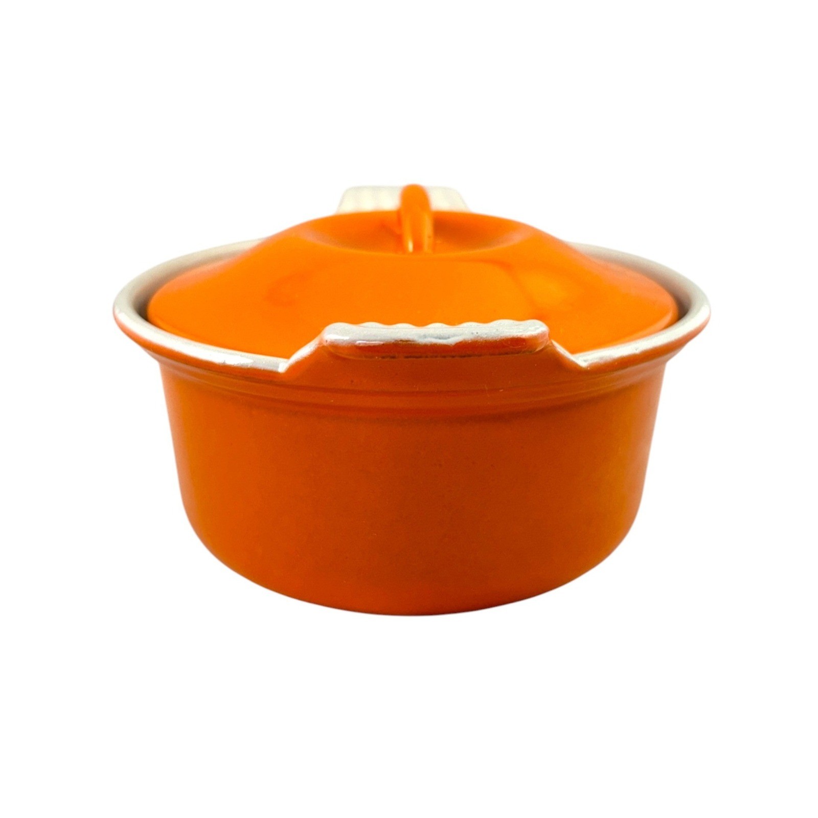 Le Creuset Enameled Cast Iron Mini Round Cocotte #14 Orange Made In France