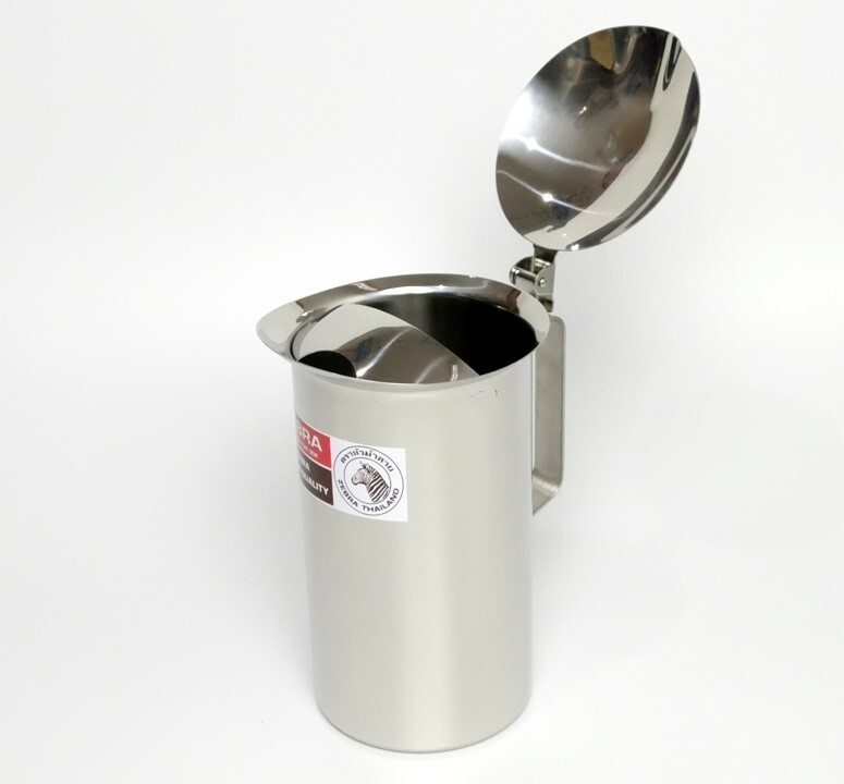 Thai Zebra Brand Water Jug Pouring Mouth with Lid Kitchenware Stainless 11cm