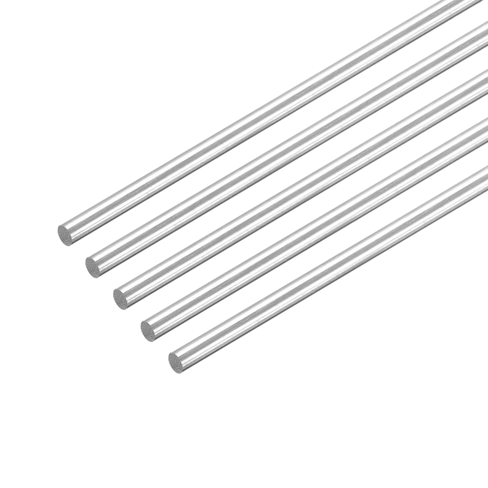 304 Stainless Steel Round Steel Bars, 1.8mm x 300mm Solid Shaft Bars, 5pcs