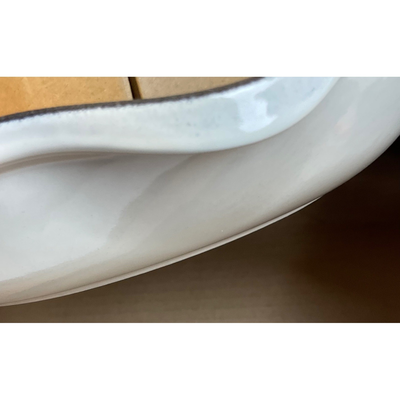 Le Creuset Oval Skillet Grill Pan 32cm Meringue White Enamelled Cast Iron France