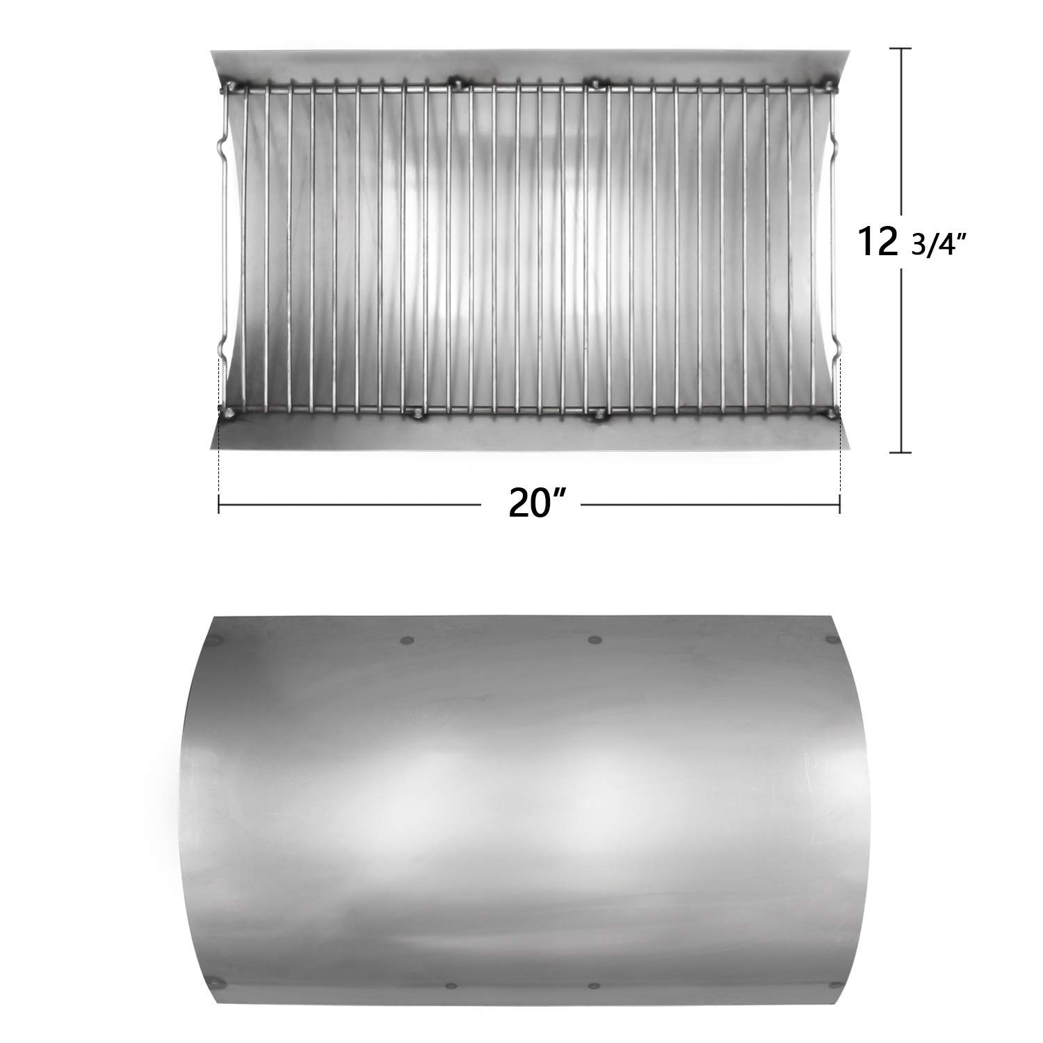 20″ Ash Drip Pan for Charcoal Grills, Replacement Parts with 2 Fire Grate Hanger