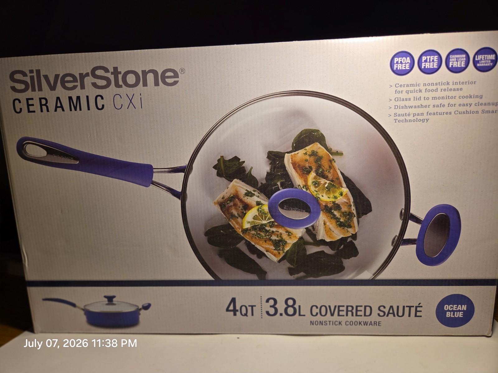 SilverStone Ceramic CXi 4 Qt Nonstick Ceramic Saute Pan w/ Lid, Dishwasher Safe