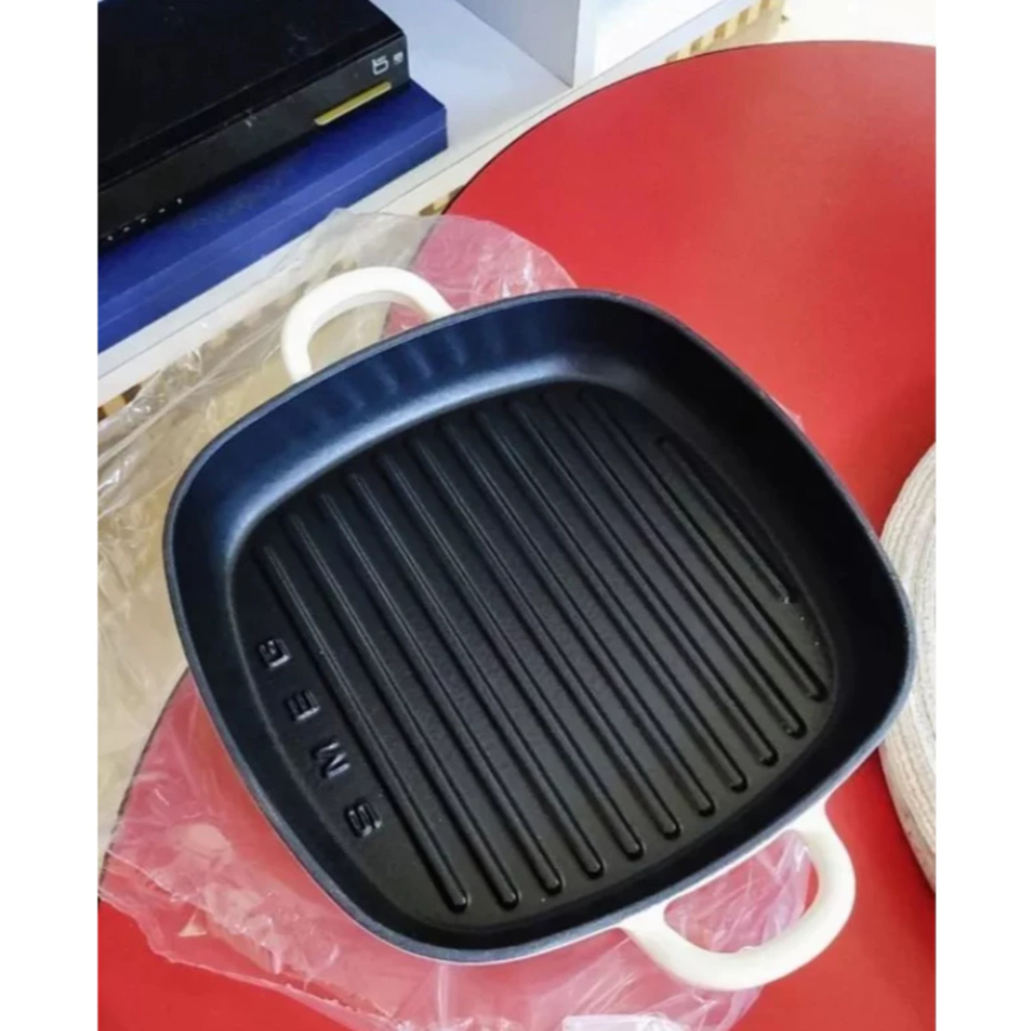 SMEG Nonstick Cast Iron Grill Pan Square Skillet Steak BBQ Fry Pan