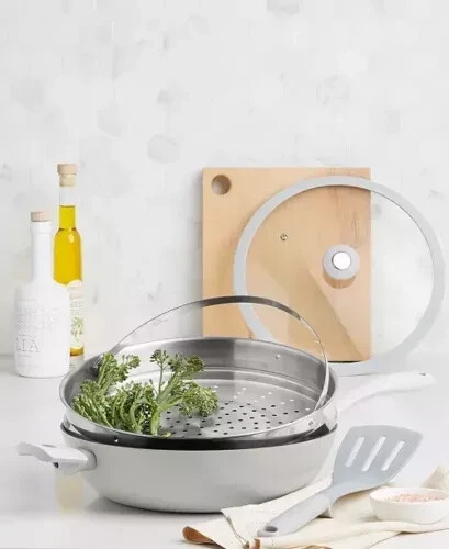 The Cellar All-In-One Pan, Lid, Steamer Insert – with Spatula-CERAMIC