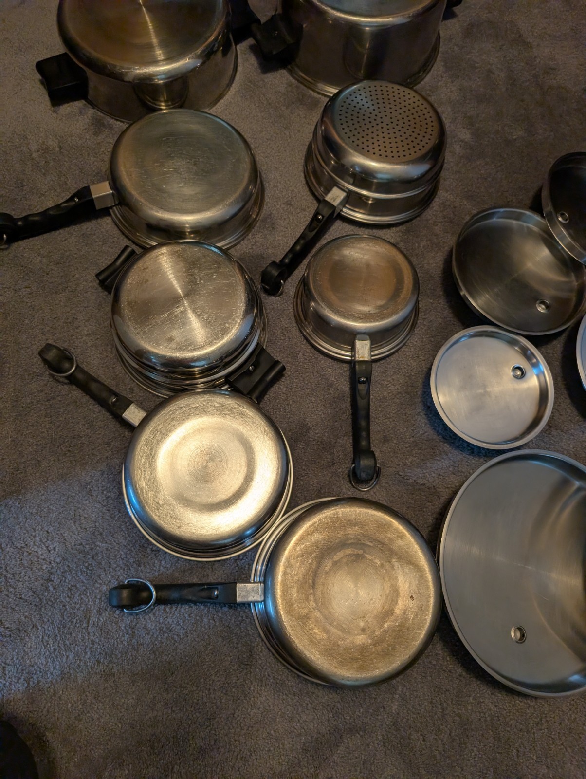 SALADMASTER 18-8 Tri-Clad Stainless Steel 15 Piece Vintage Cookware Set Made USA