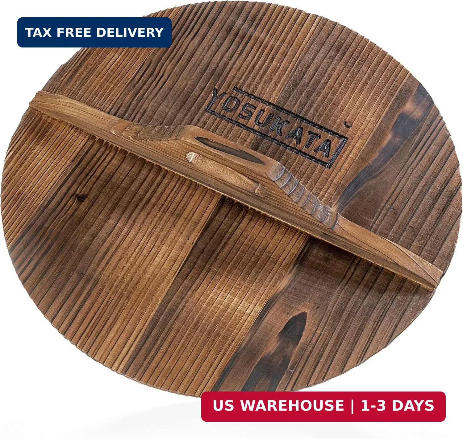 YOSUKATA Premium Wok Cover 13.2″ for Wok 13.5″- Wooden lid for Frying Pan – Ergo