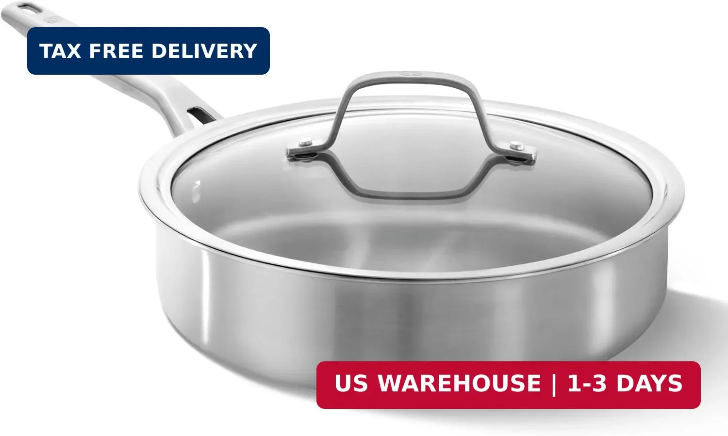 Calphalon Brushed 3-Ply Stainless Steel Cookware Set w/Turbo Heat Tech 3Qt Sauté