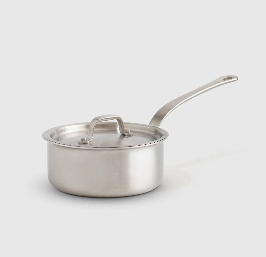 NWOT! Quince Set Of 2- 5ply Stainless Steel – 2qt & 3qt Saucepan/ Pots ! (SH)