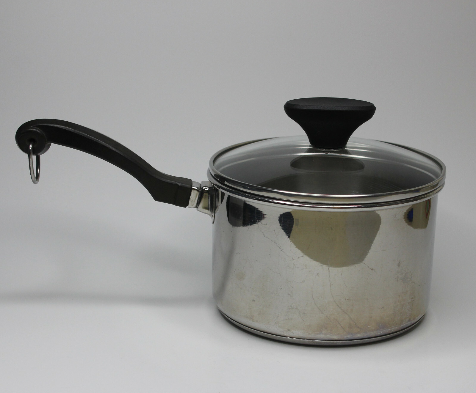 Farberware 2 QT /1.9L 18/10 Stainless Steel Sauce Pan Glass Lid Impact Bonded