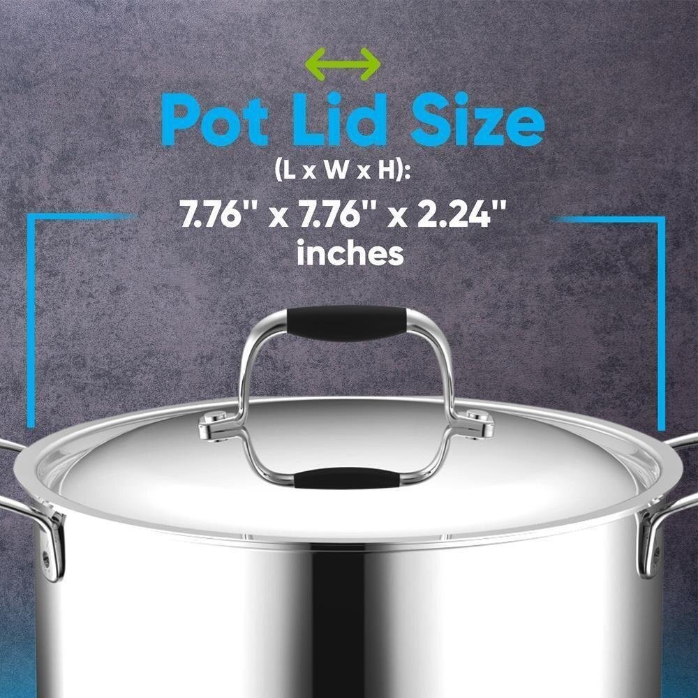 Nutrichef Lid for 3 Quart Dutch Oven -Stainless Steel Lids, Works w/ NCSSS12