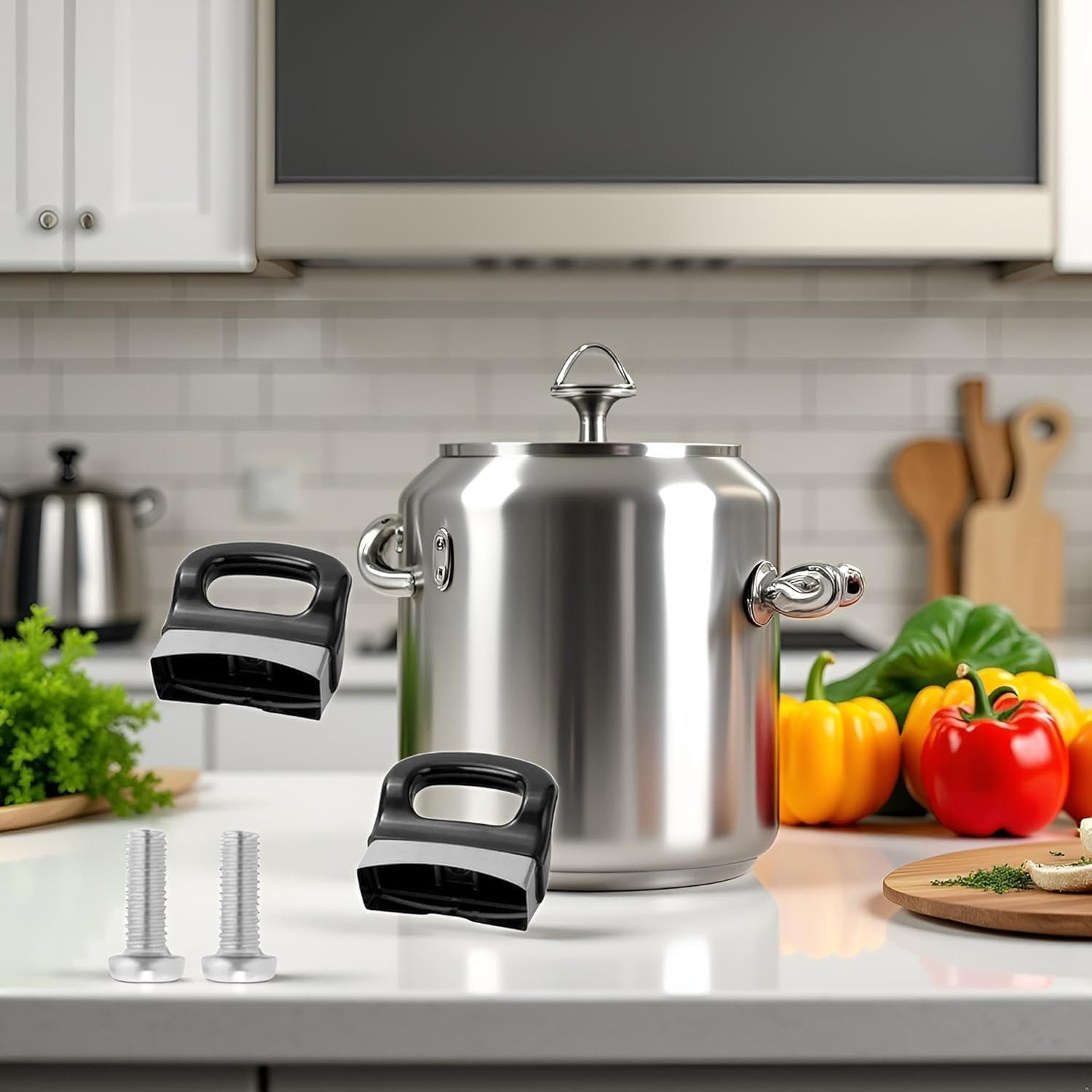 Black Replacement Handles for Pots – Universal Side Handle Set of 2