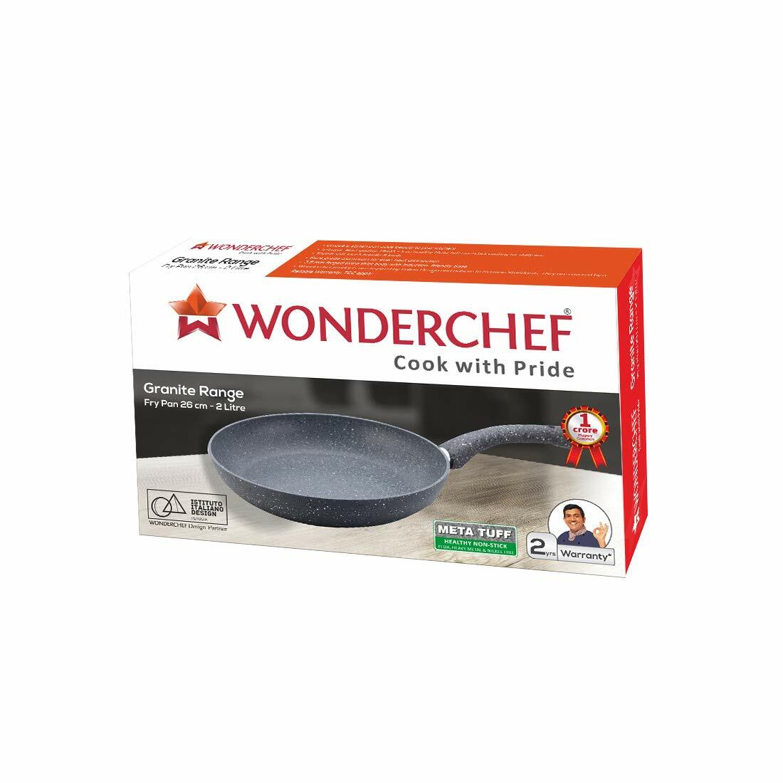 Wonderchef Granite Range Aluminium Fry Pan, 26cm,2L,Grey