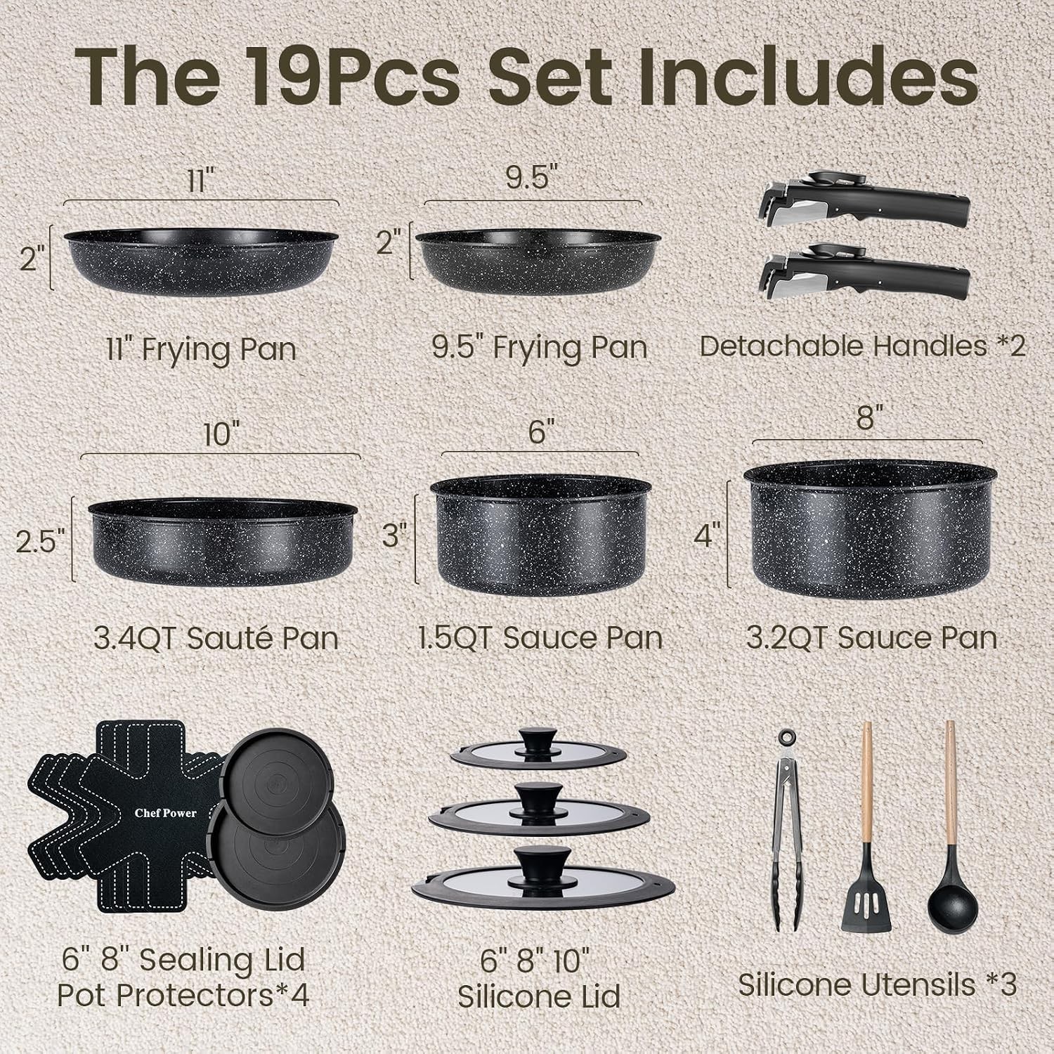 Versatile Chef Power 19-Piece Cookware Set – Non-toxic, Multi-Functional Relief