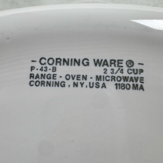 Corning Ware Spice O Life P-43-B Petite Casserole Dish 2 3/4 Cup Vintage White