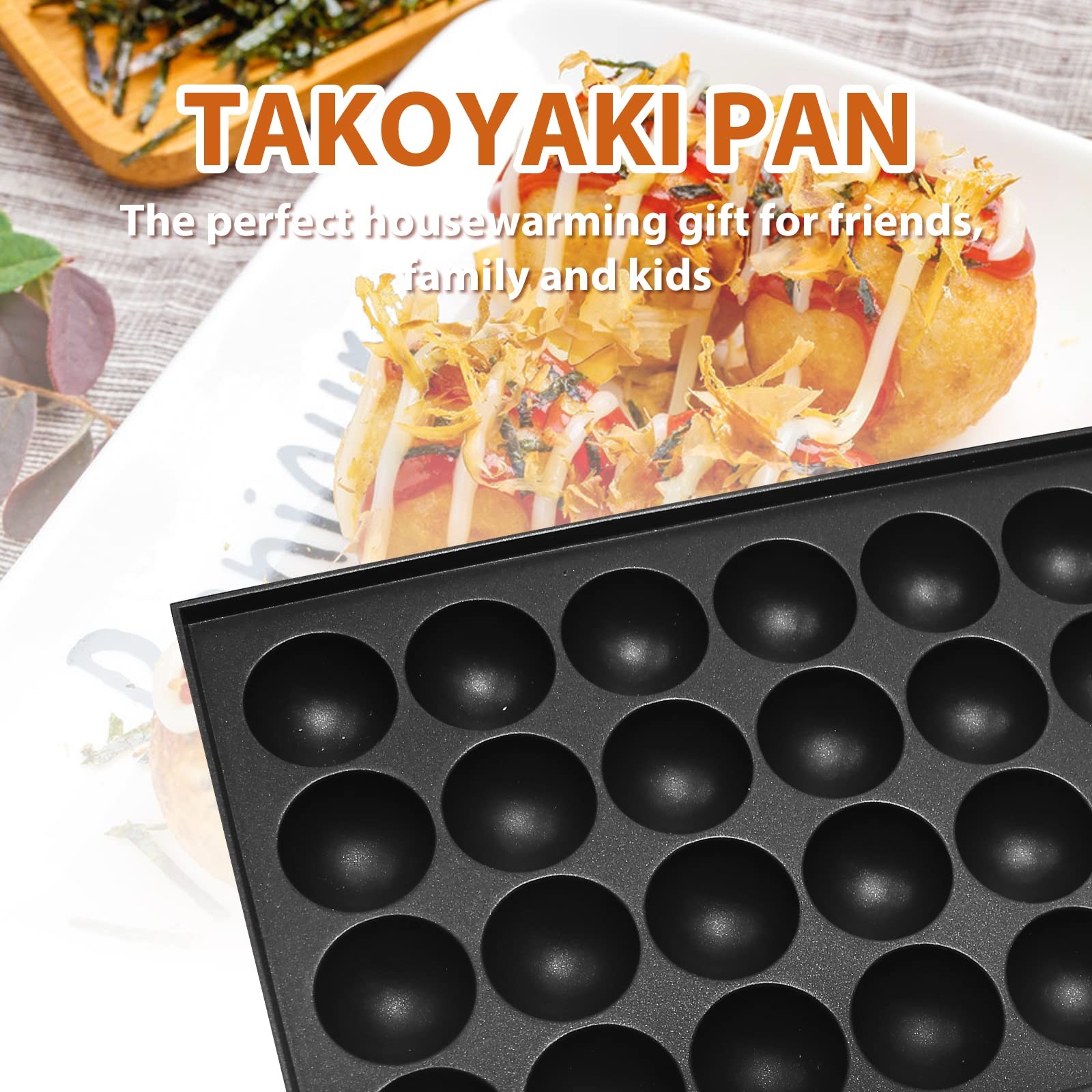 Aluminum Takoyaki Pan Square Cooking Plate Octopus Ball Maker 28 Hole 1.5 In