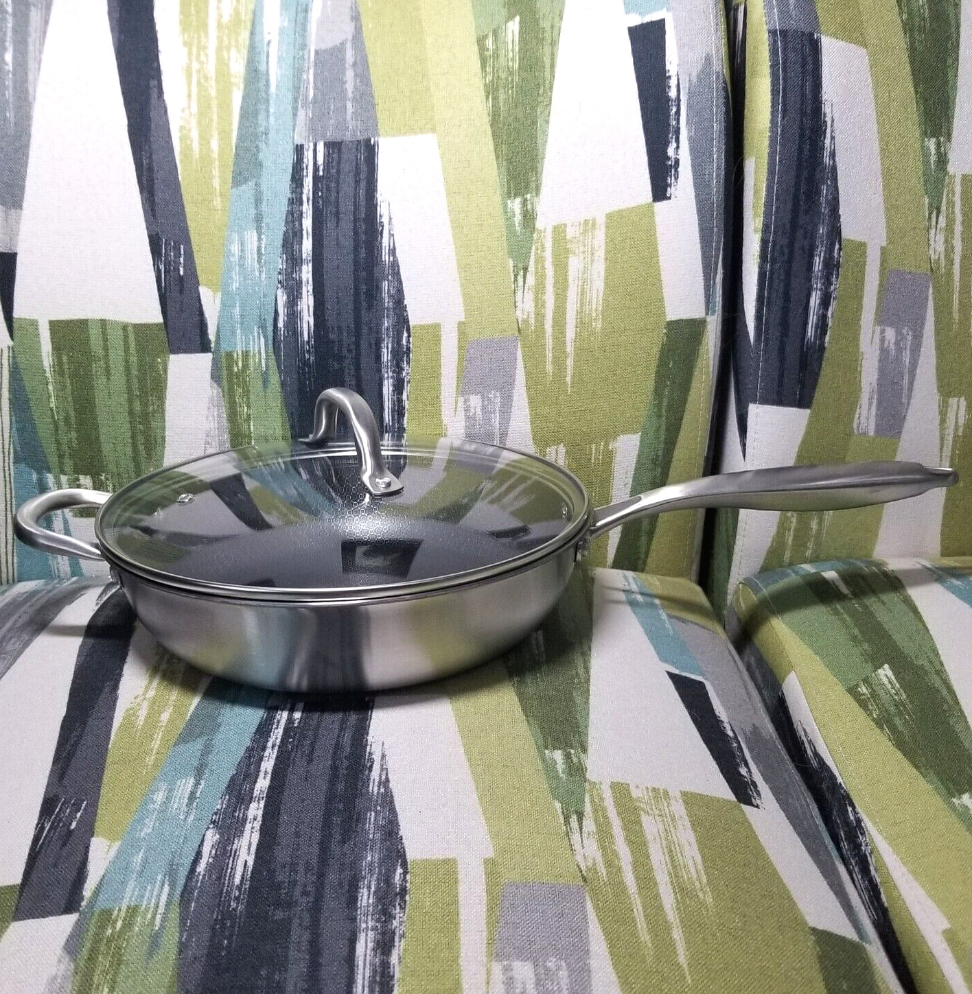 Servappetit 3QT Hex Lined Saute Pan With Lid 11 inches Diameter