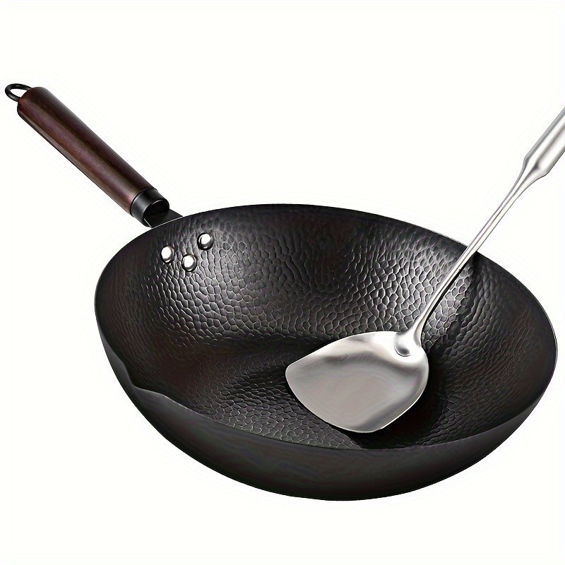 Cast Iron Wok with 11pcs Cookware Accessories, Chinese Wok Pan 12.6 Inch