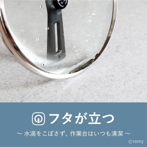 Remy RemyPan Plus 24cm Deep Frying Pan Navy + Spatula Lid IH Gas Japan