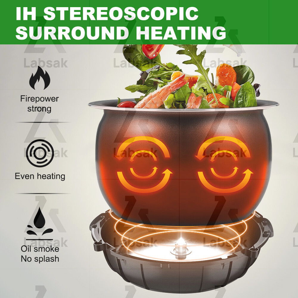 Automatic No Stick Pan Smart Cooker 360° Rotation Electric Stir Fry Machine