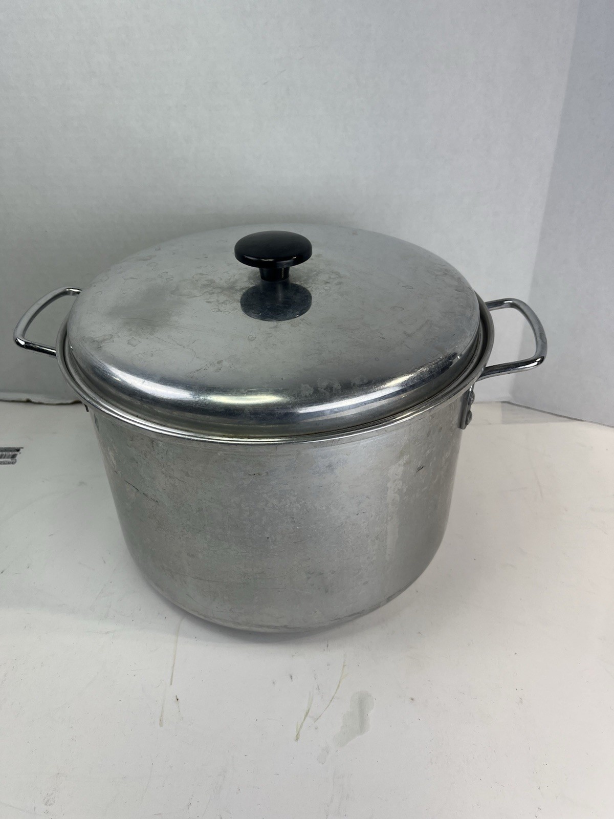 VTG Aluminum Double Handled Stock Pot Large See Pics X B