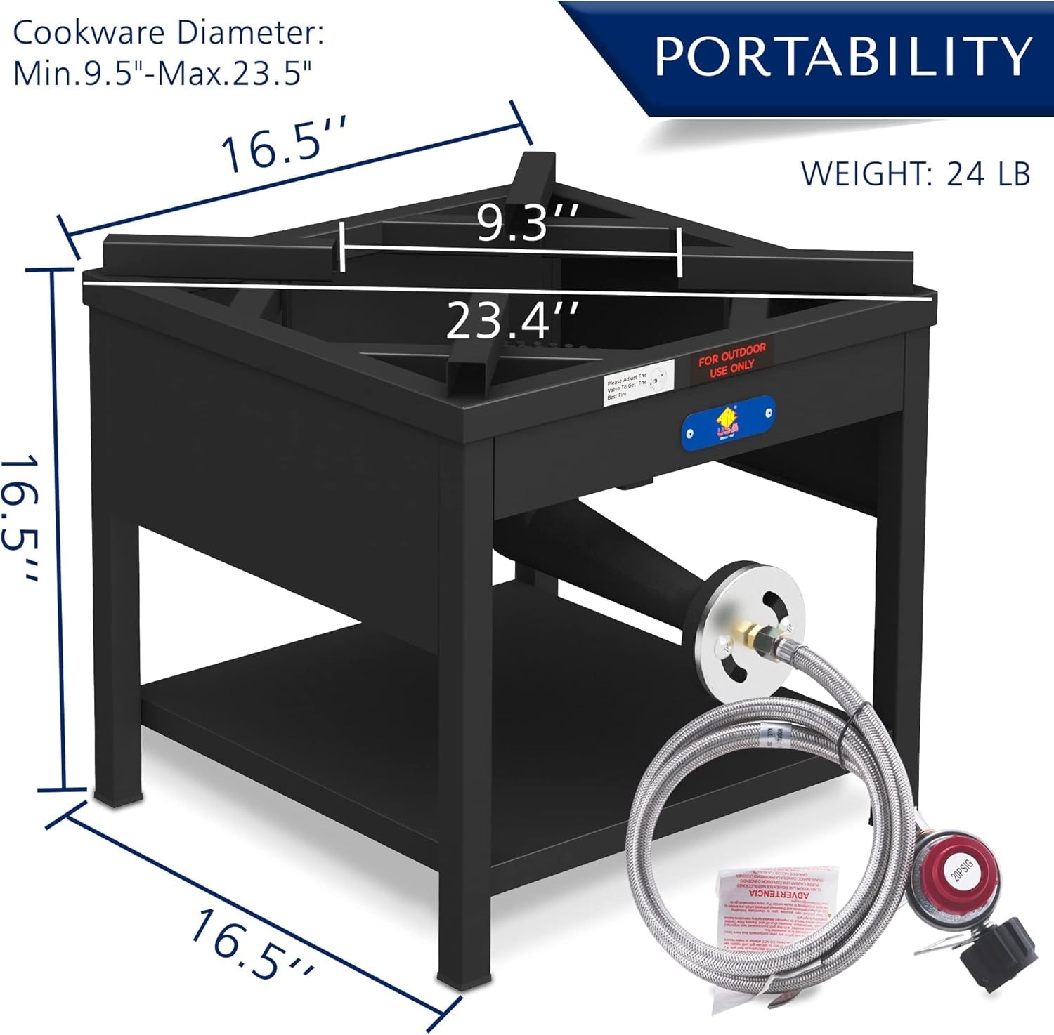 69QT Outdoor Wok and Propane Stove Outdoor Cooker Set
