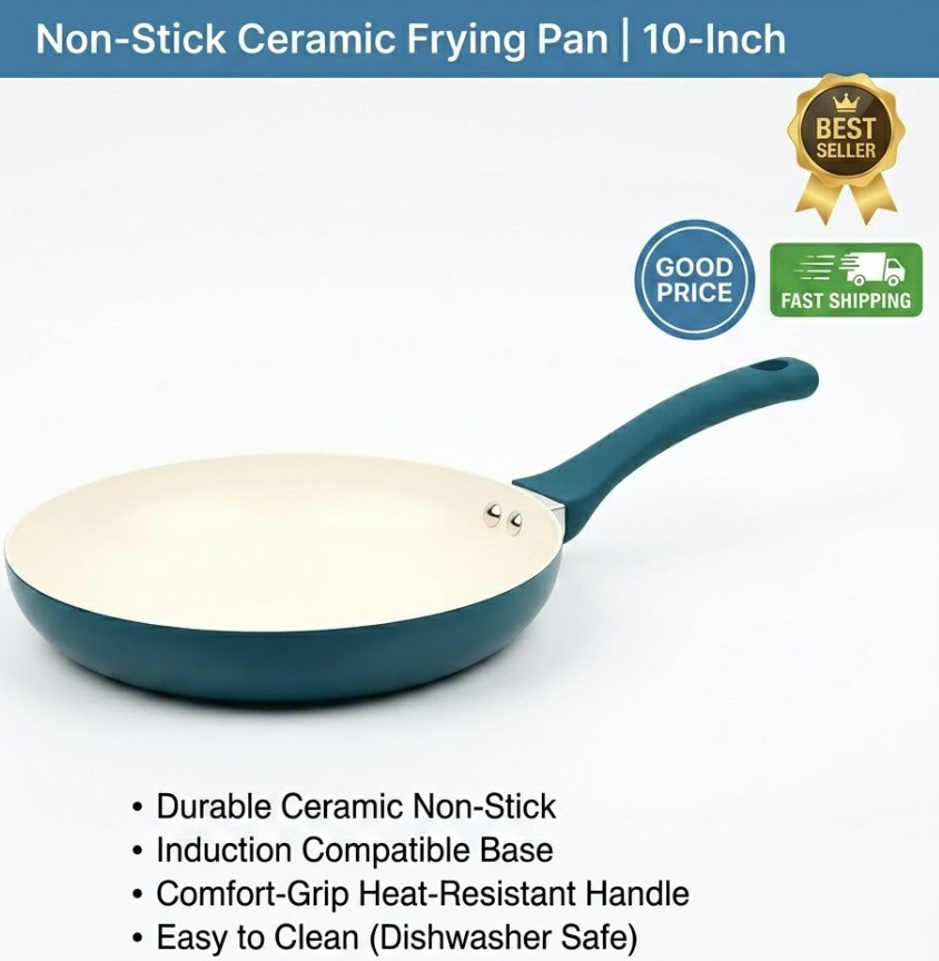 10 Inch Ceramic Aluminum Frying Pan Corsair Nonstick Durable Cookware