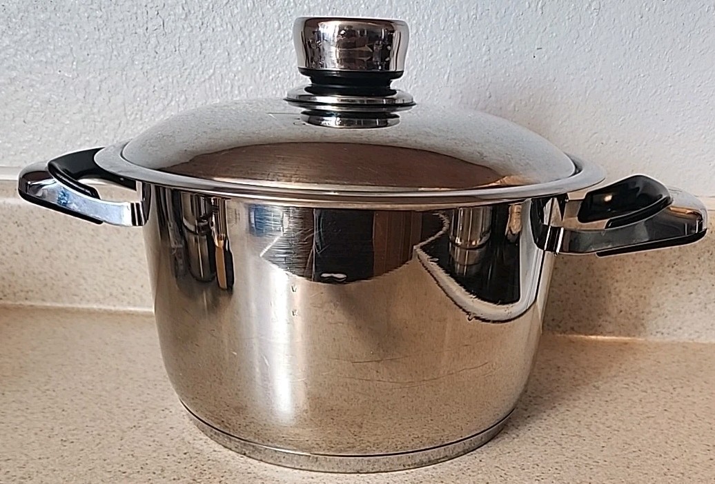 Vintage RAINBOW Nutri Stahl Nutri Thermic 6 7 qt stock pot w/ lid Stainless