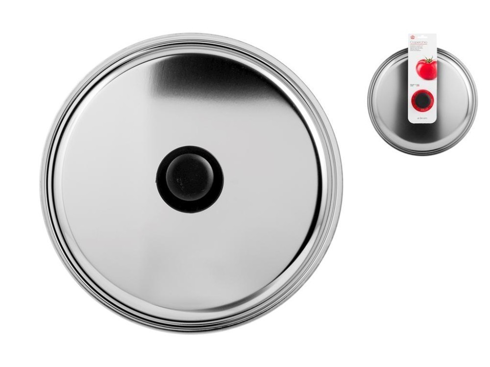 Inox Lid Home With Tie 34 Cm Gray