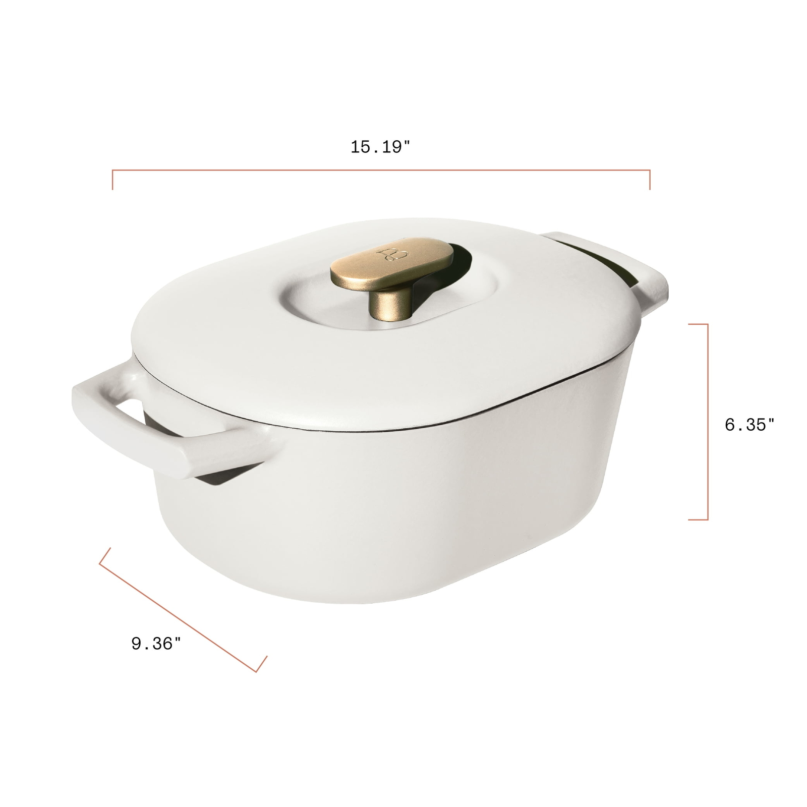 6 Quart Enamel Dutch Oven, White Icing by Drew Barrymore