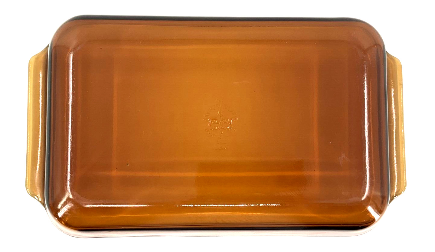 Anchor Hocking 9″ X 13.5″ 3 Qt Amber Glass Baking Dish Roaster Casserole Pan 440
