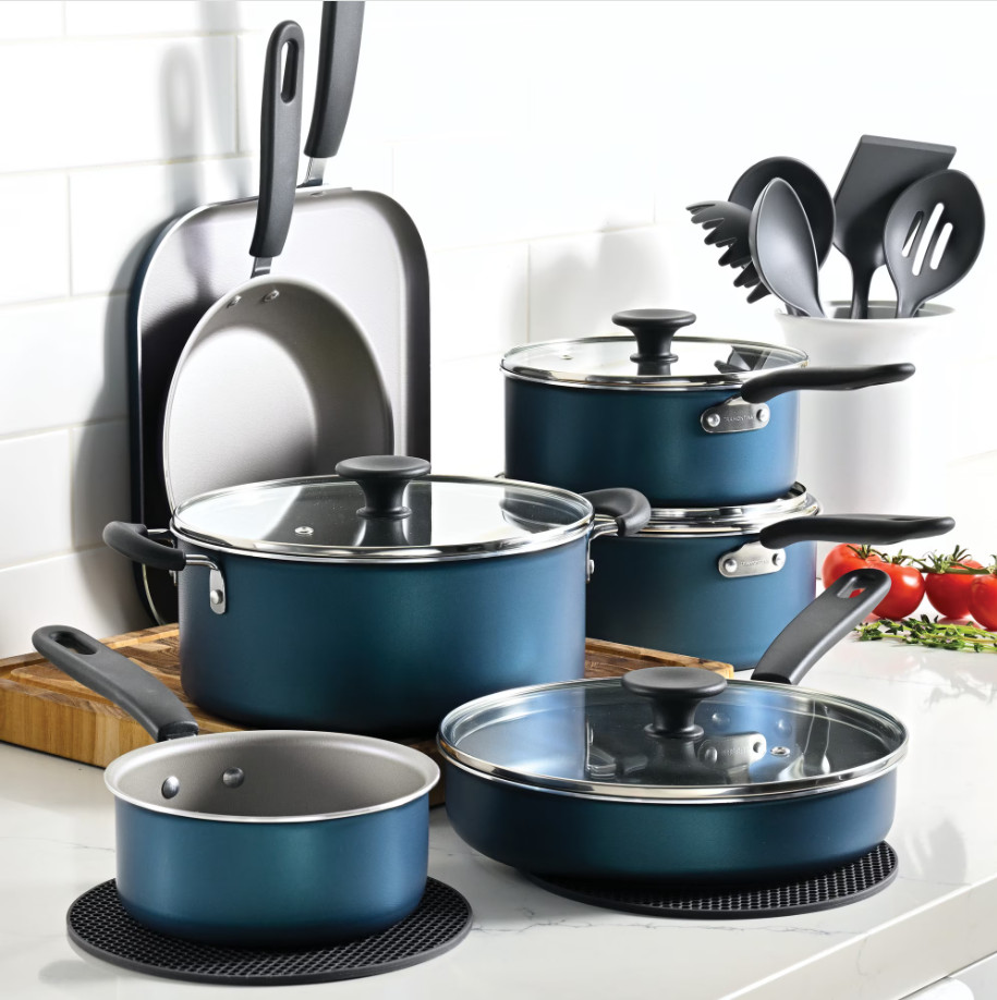 Tramontina Primaware 18-Piece Nonstick Cookware Set Blue