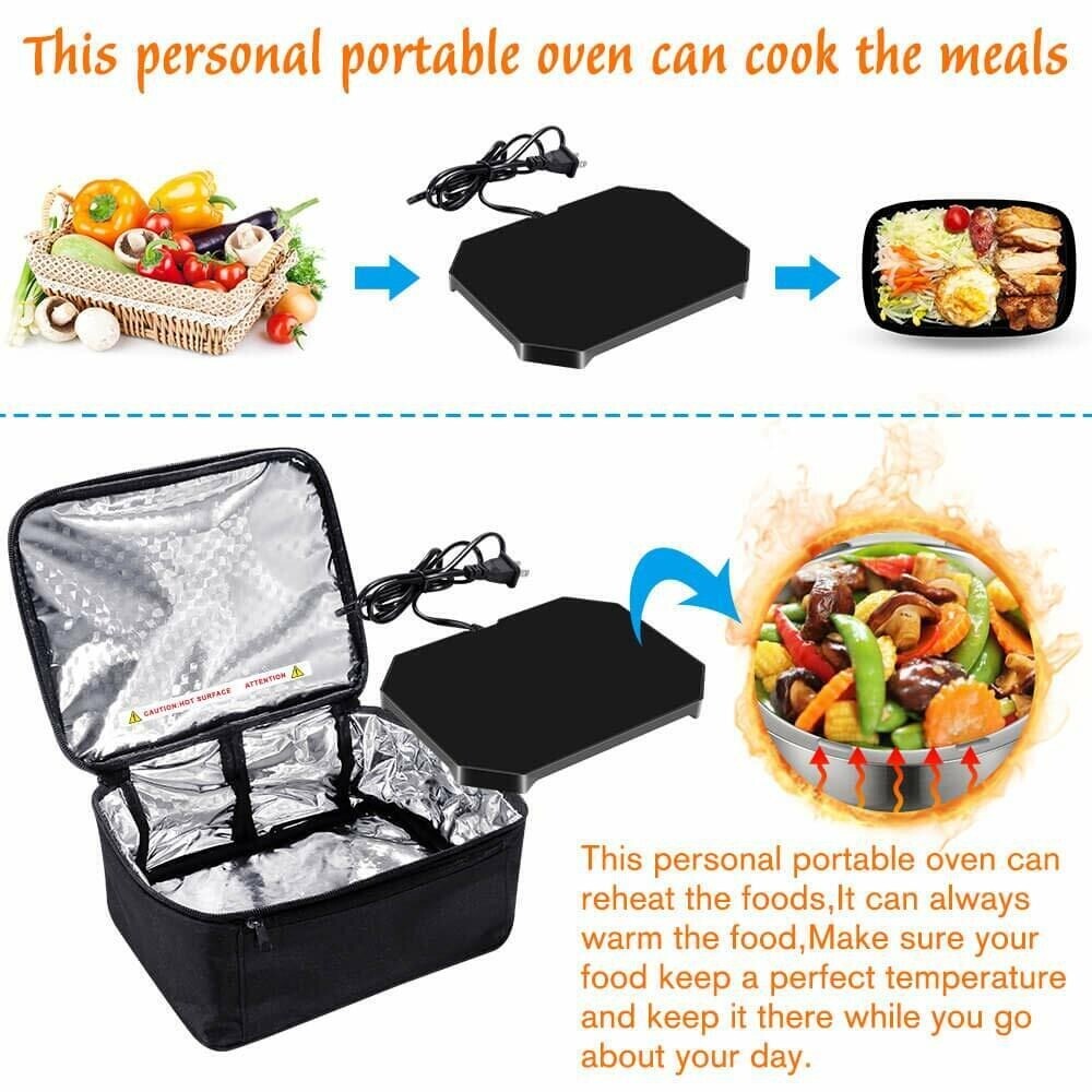 110V Lunch Bag Portable Electric Heating Lunch Box Office Mini Microwave Oven