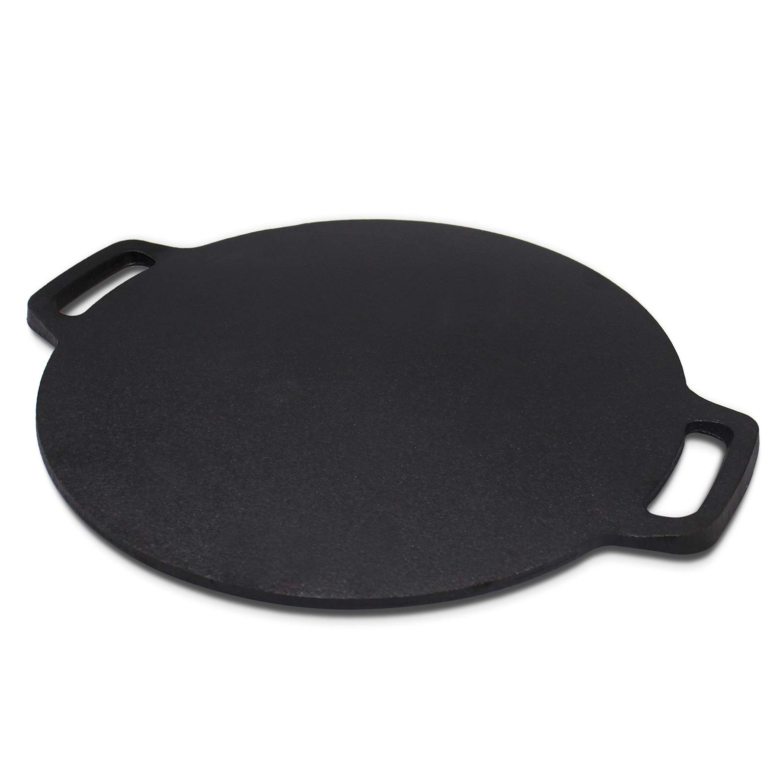 12.6-Inch Cast Iron Roti Tawa, Double Handled Cast Iron Crepe Pan for Dosa, T…