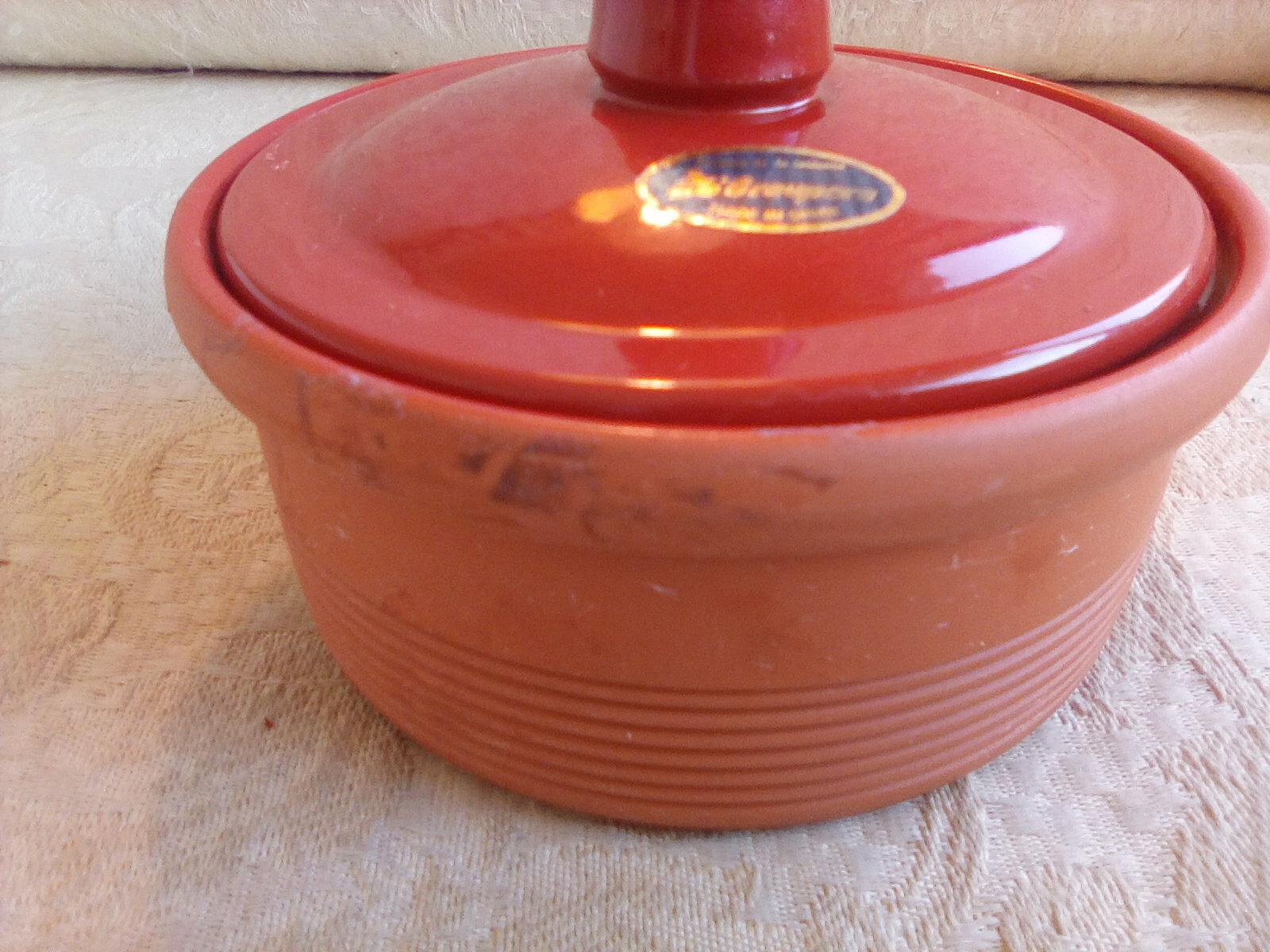 Graupera Terracotta Red Lidded Ramekin Small Baking Dish 4.5″ Across Made Spain