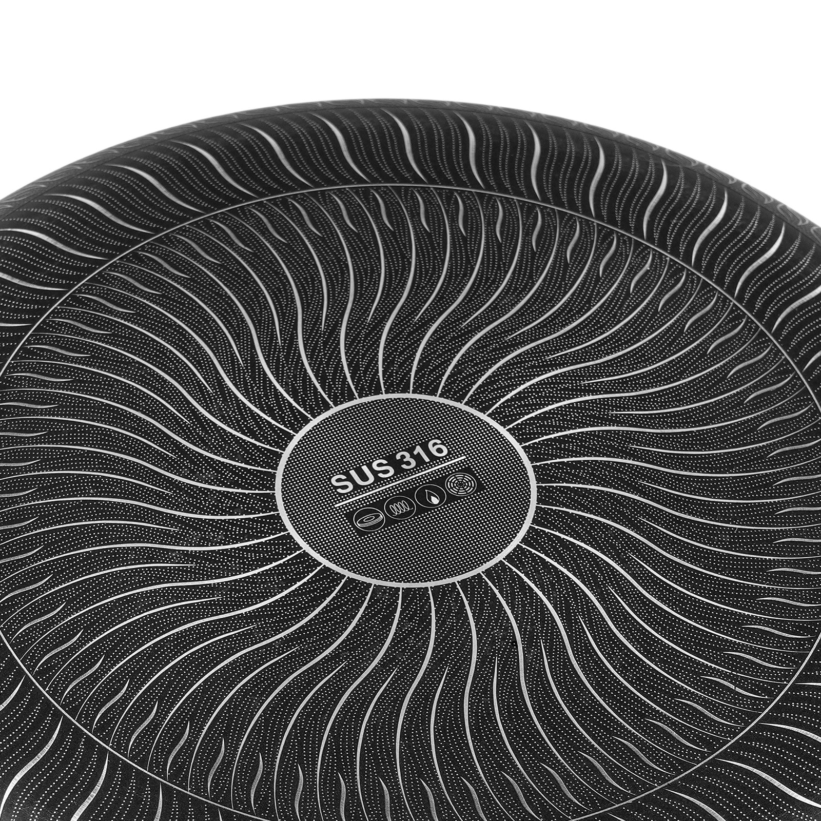 Flat-Bottomed Frying Pan with 2 Handle, Kitchen Round Flat-Bottomed Frying Pan