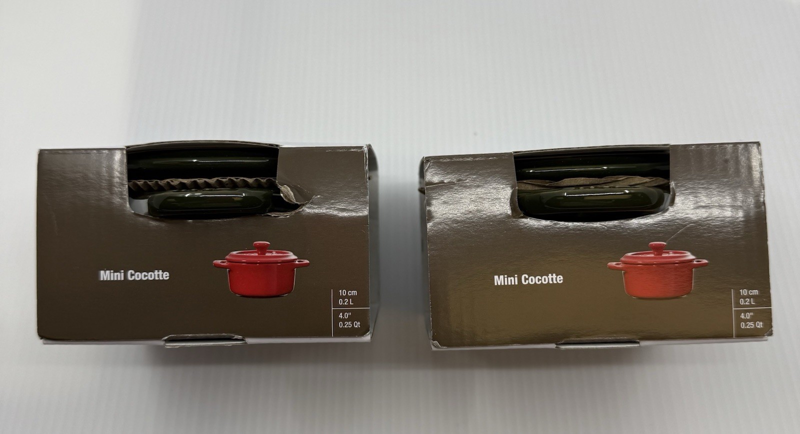 Staub Mini Cocotte Basil Green Ceramic Set of 2, 10cm, Dishwasher Safe