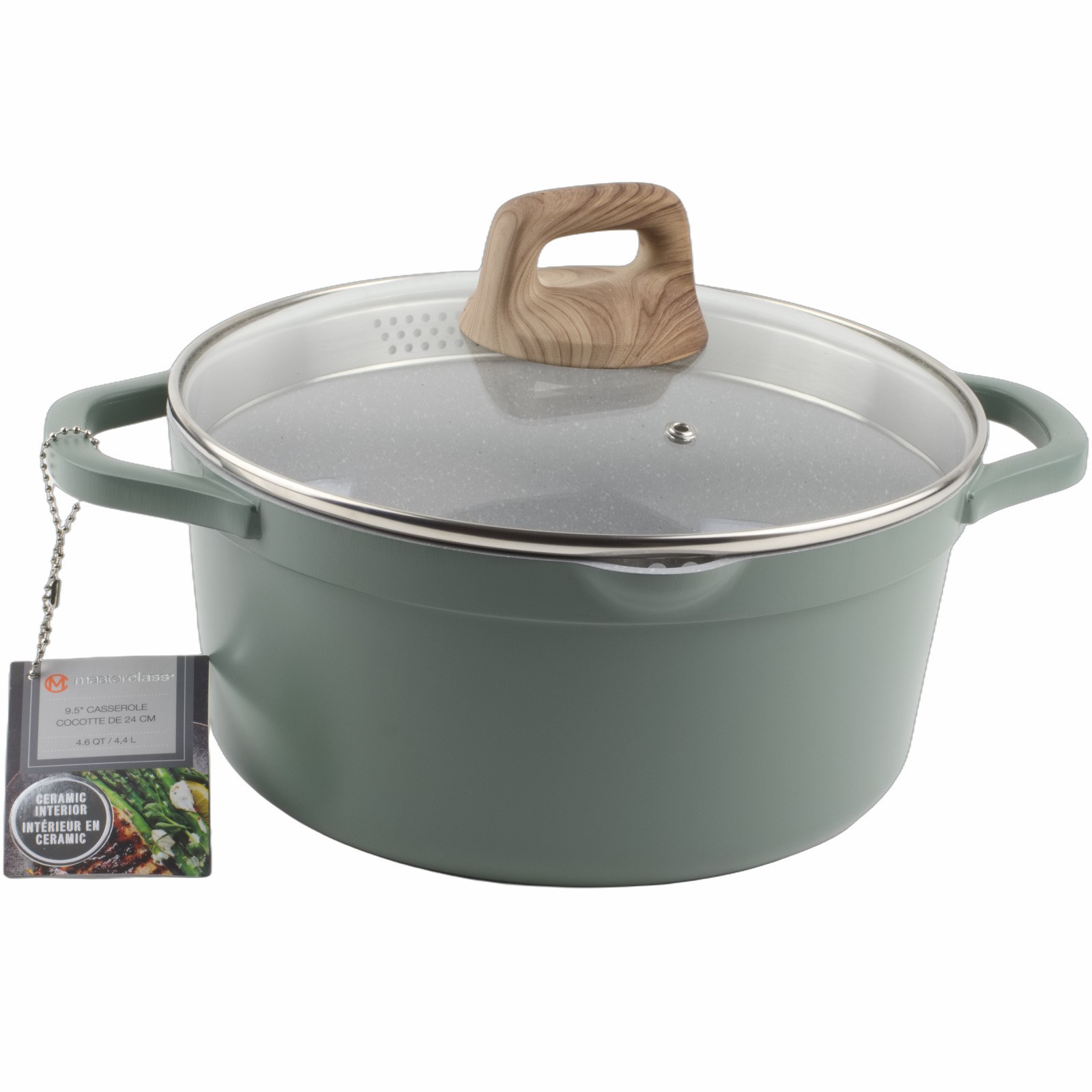 Masterclass Premium Cookware 9.5″ Casserole Pan Pot 4.6 qt Dark Green