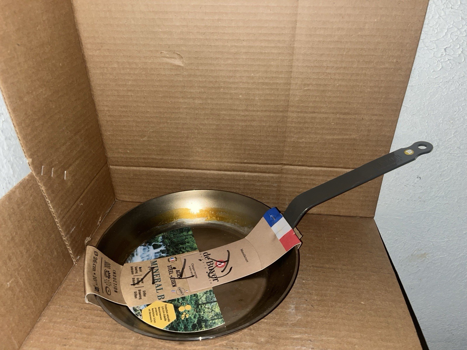 De Buyer Mineral B Element Carbon Steel Non-Stick Oven Safe Fry Pan 10.25”