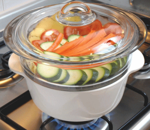 Pyrex Pyroflam Cocotte Steamer Set 2000mL φ200 × 80mm Vitro-Ceramic